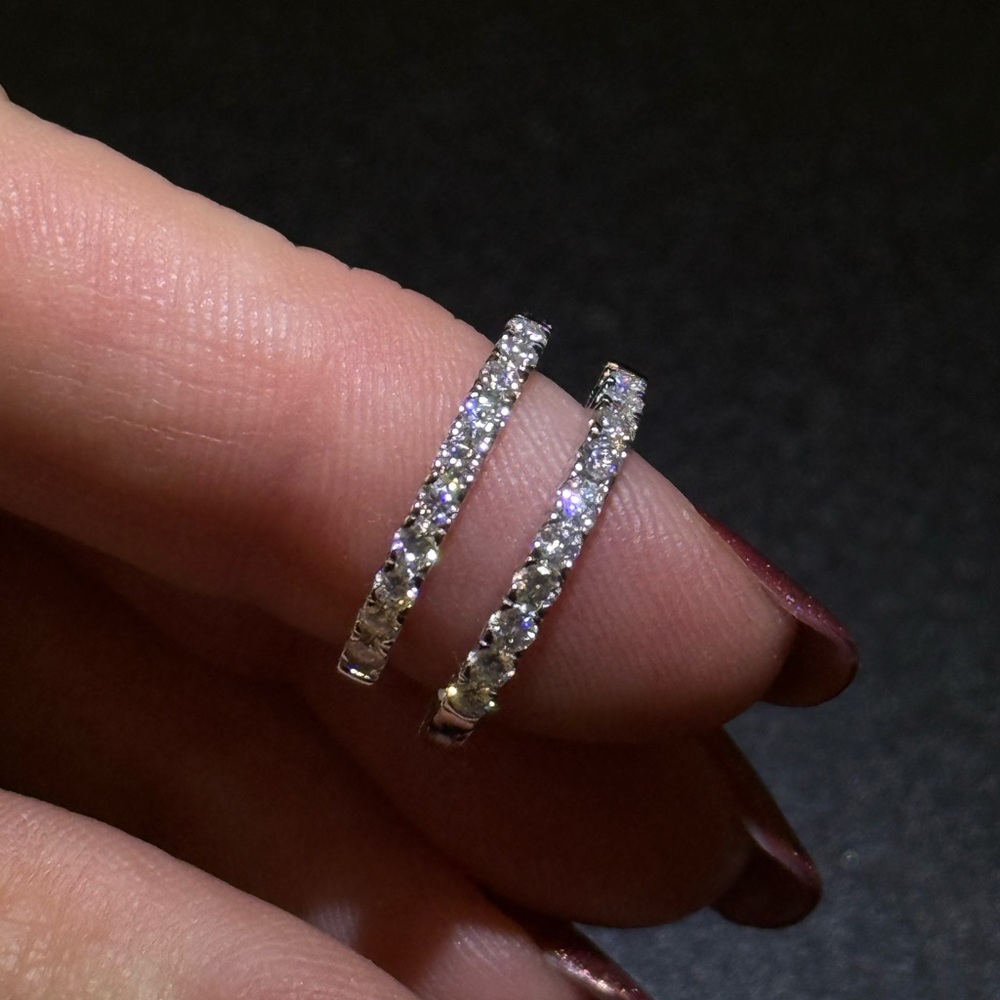 NWOT Moissanite Huggie Earrings
